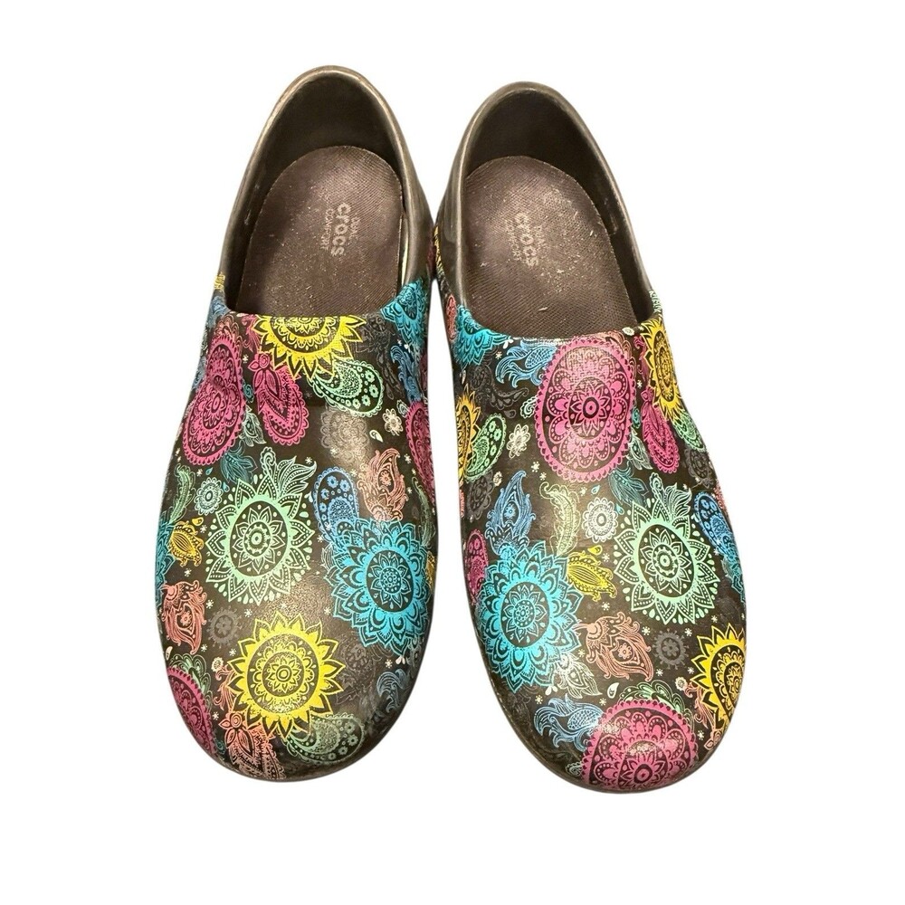 Womens Comfort Crocs Size 9 Neira Pro‎ II  Slip Resistant Work Clogs Mandala - Picture 2 of 7